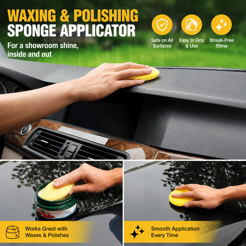 12Pcs Reusable Yellow Round Po - Wax Applicator Pad ulasan dan harga